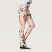 Doodle Cats naadloze illustratie Leggings (Rechts)