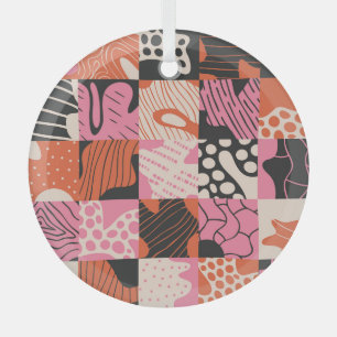 Doodle Cells: Geometrisch patroon ontwerp. Glas Ornament