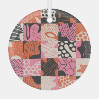 Doodle Cells: Geometrisch patroon ontwerp. Glas Ornament