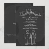 Doodle Chalkboard Gay Wedding Kaart (Voorkant / Achterkant)