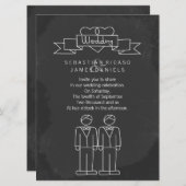 Doodle Chalkboard Gay Wedding Kaart (Voorkant / Achterkant)
