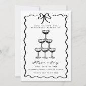 Doodle Champagne Tower Bow repetitie diner Kaart (Voorkant)