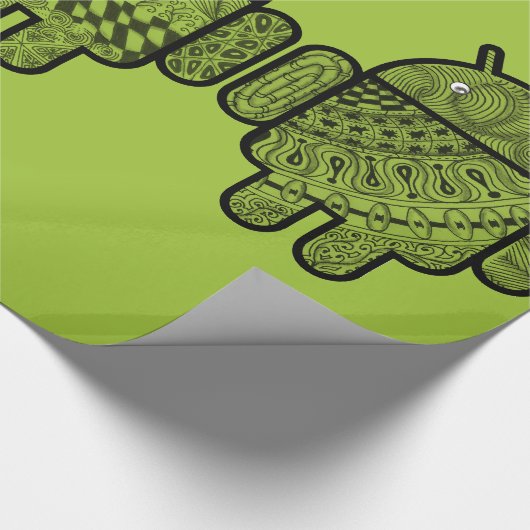 Doodle Characters voor de Android™-robot Cadeaupapier (Hoek)