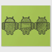 Doodle Characters voor de Android™-robot Cadeaupapier (Vlak)
