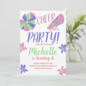 Doodle Cheer Feest Cheerleading Verjaardag Kaart (Staand voorkant)