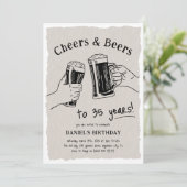 Doodle Cheers & Beers voor elke verjaardag voor vo Kaart (Staand voorkant)
