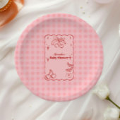 Doodle Cherry Bow Baby shower Papieren Bordje