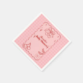 Doodle Cherry Bow Baby shower Servet (Hoek)