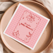 Doodle Cherry Bow Baby shower Servet