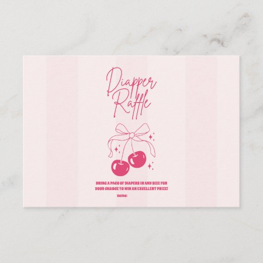 Doodle Cherry op de top Diapper Raffle Informatiekaartje (Voorkant)