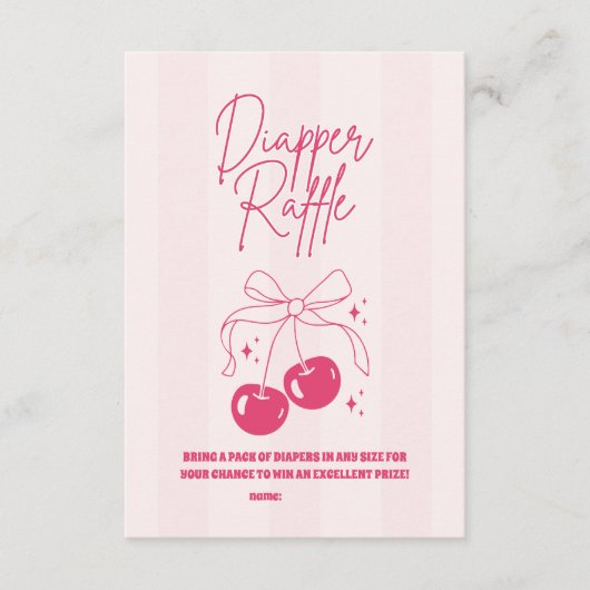 Doodle Cherry op de top Diapper Raffle Informatiekaartje (Voorkant)