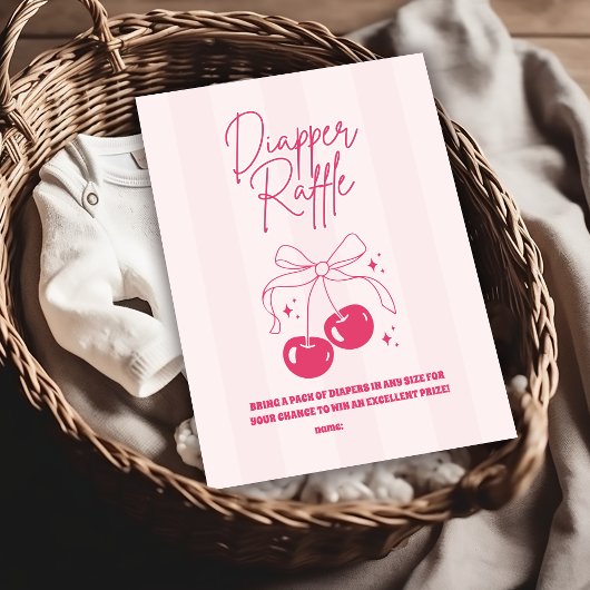 Doodle Cherry op de top Diapper Raffle Informatiekaartje