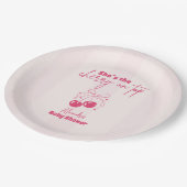 Doodle Cherry op top Baby shower Papieren Bordje (Gekanteld)