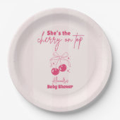 Doodle Cherry op top Baby shower Papieren Bordje (Voorkant)