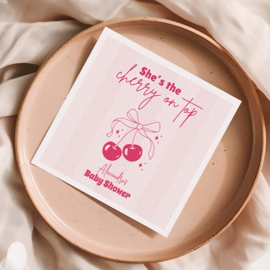 Doodle Cherry op top Baby shower Servet