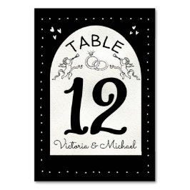 Doodle Cherub funky Bruiloft tafel nummer kaarten