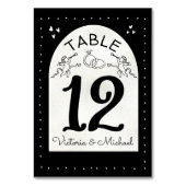 Doodle Cherub funky Bruiloft tafel nummer kaarten (Achterkant)