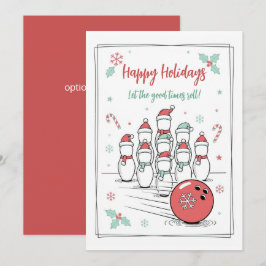 Doodle Christmas Bowling Holiday Greeting Cards Feestdagenkaart