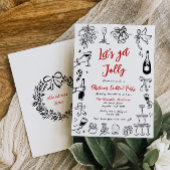 Doodle Christmas Cocktail Party Uitnodiging Eigenz