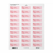 Doodle Christmas Return Adres Label Holiday Pink (Full Sheet)