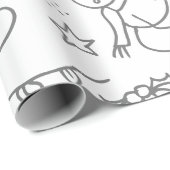 Doodle Christmas Sneeuwman omtrek Kinder kleuren Cadeaupapier (Rol Hoek)