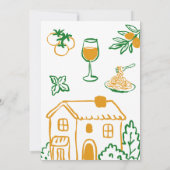 Doodle Ciao Baby Pasta & Pizza Italian Baby Shower Kaart (Achterkant)