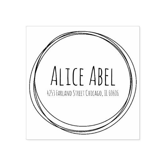 Doodle Circles Rubber Stamp Rubberstempel (Afrduk)