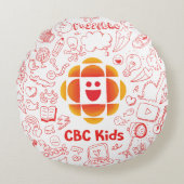 Doodle Cloud Rond Kussen (Voorkant)