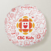 Doodle Cloud Rond Kussen (Achterkant)