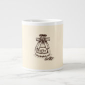 Doodle Coffee Beans Artistic Coffee Mug Grote Koffiekop (Voorkant)