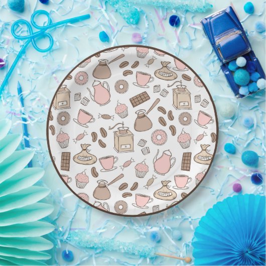 Doodle Coffee Design Paper Bord (Feest)