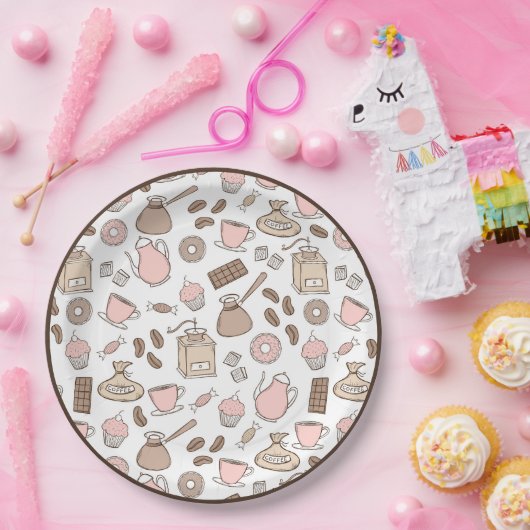 Doodle Coffee Design Paper Bord (Feest)