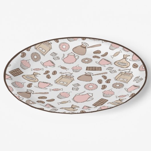 Doodle Coffee Design Paper Bord (Gekanteld)