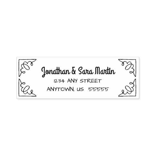 Doodle Corners retouradres Zelfinktende Stempel (Design)