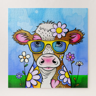 Doodle Cow Portrait Legpuzzel