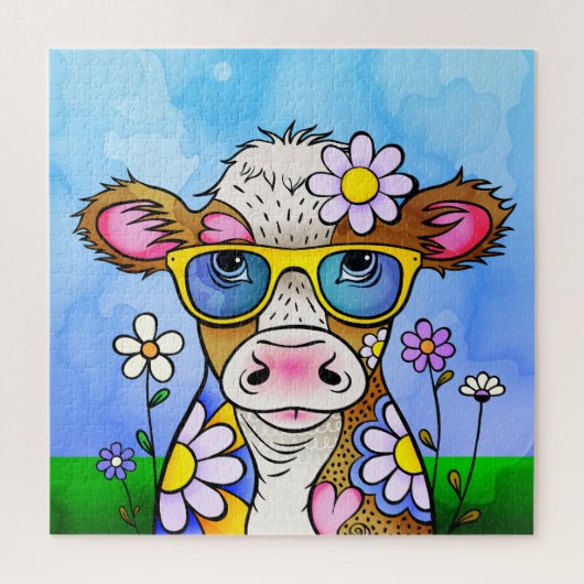 Doodle Cow Portrait Legpuzzel (Verticaal)