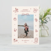 Doodle Cowboy Kerstfoto Vakantie Kaart (Staand voorkant)