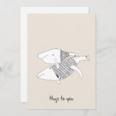 Doodle Cream Stimuleer Wenskaart walvissen Hug Kaart (Voorkant / Achterkant)