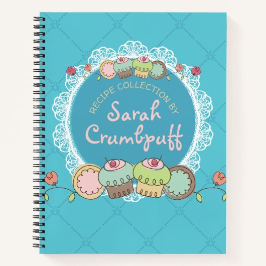 Doodle cupcake koekje op maat gemaakt recept kookb notitieboek (Voorkant)