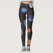 Doodle Cups Naadloze Achtergrond Leggings (Voorkant)