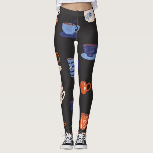 Doodle Cups Naadloze Achtergrond Leggings