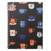  Doodle Cups Naadloze Achtergrond Notitieboek (Voorkant)