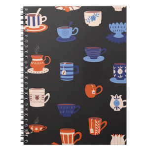 Doodle Cups Naadloze Achtergrond Notitieboek