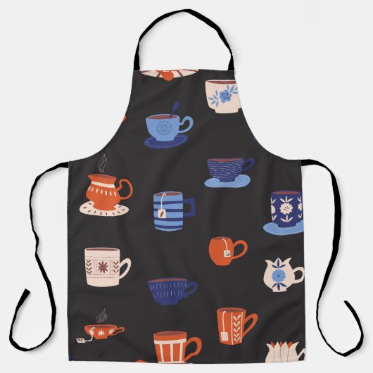  Doodle Cups Naadloze Achtergrond Schort (Voorkant)