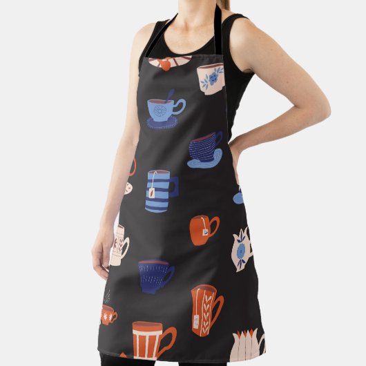 Doodle Cups Naadloze Achtergrond Schort (Insitu)