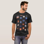  Doodle Cups Naadloze Achtergrond T-shirt (Voorkant volledig)