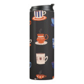 Doodle Cups Naadloze Achtergrond Thermosbeker (Gedraaid links)