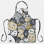 Doodle Cute Monsters Schort (Voorkant)