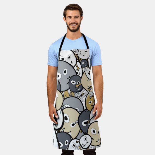 Doodle Cute Monsters Schort (Gedragen)