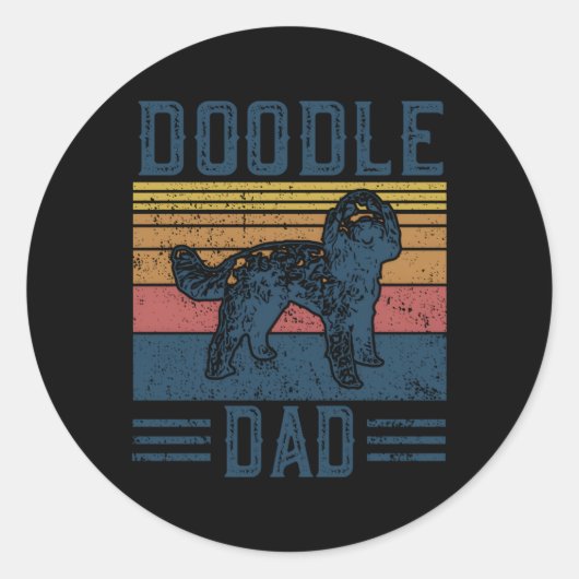 Doodle Dad Aussie Doodle Goldendoodle Ronde Sticker (Voorkant)